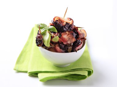 Bacon wrapped prunes clipart