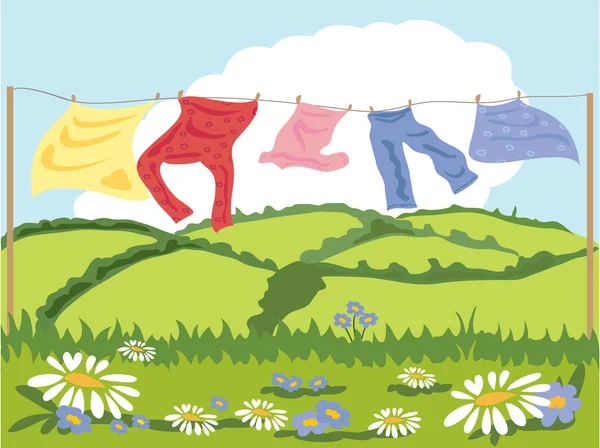 Σκοινί για άπλωμα ρούχων — Διανυσματικό Αρχείο