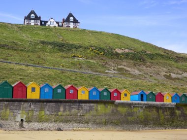 Beach huts and house clipart