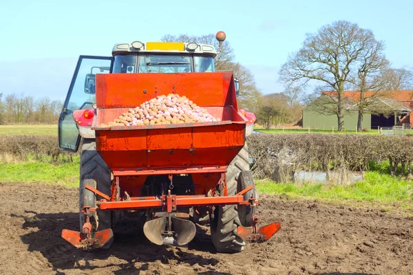 stock image Tractor hopper with potatoes