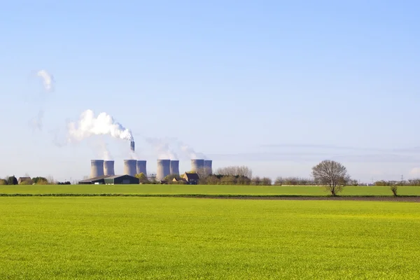 Wheatfield and power station Stock Image