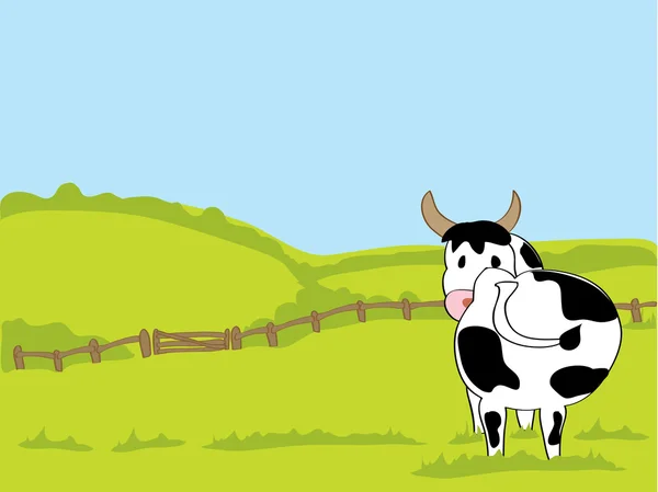 Чорно-біла корова — стоковий вектор