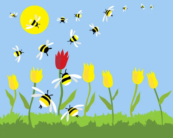 Pszczoły — Wektor stockowy