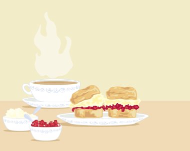 Cream tea clipart