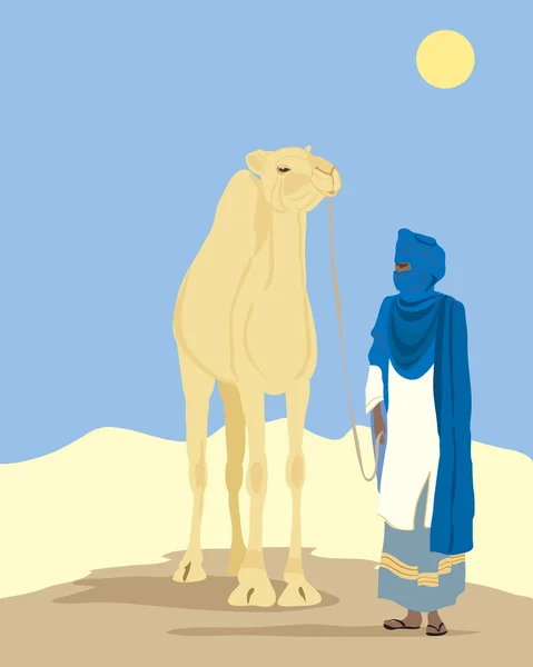 Touareg com camelo —  Vetores de Stock