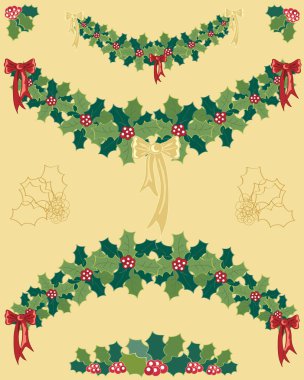 Holly garland clipart