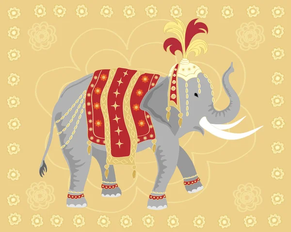 Decorative elephant — Stock Vector