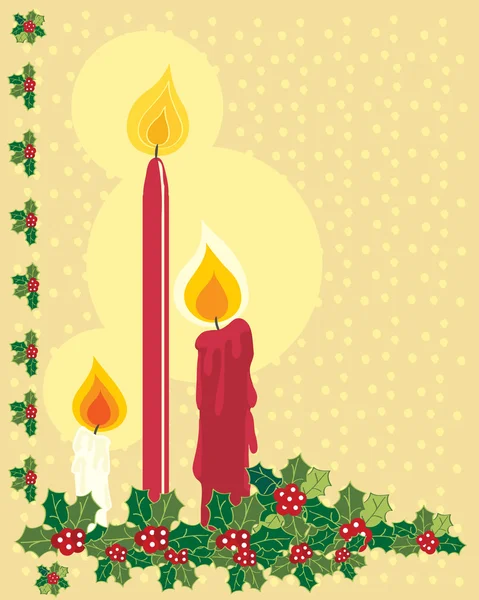 Christmas candles — Stock Vector