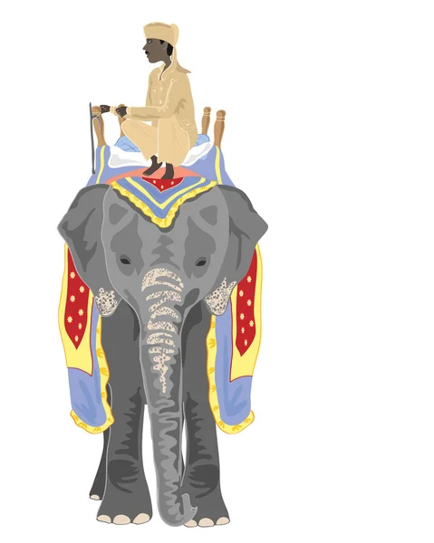 Elefant och mahouten — Stockfoto