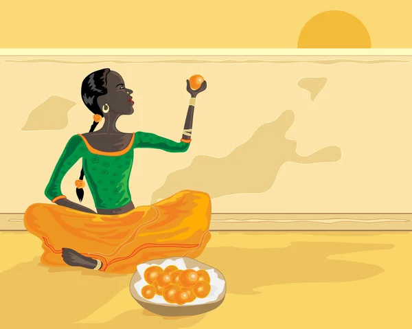 インドの橙出品者 — ストックベクタ