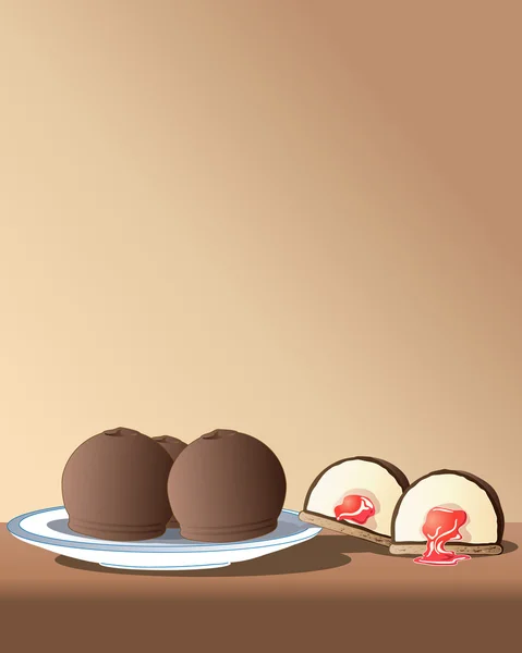 Chocolade marshmallows — Stockvector