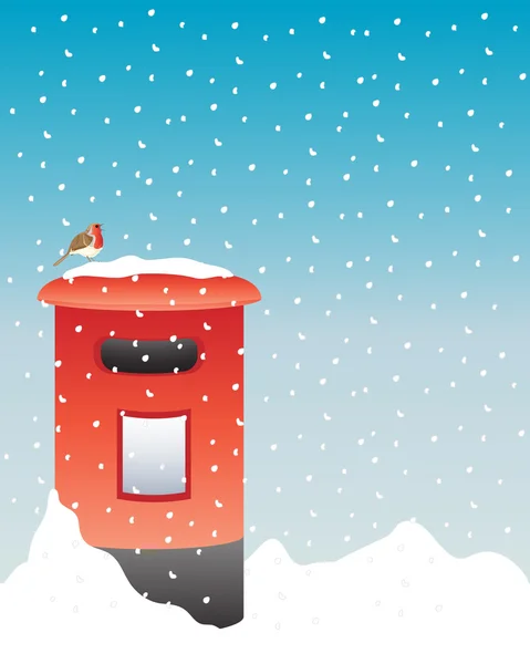 Post box in the snow — Stock Vector