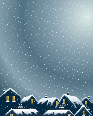 Snowy rooftops clipart