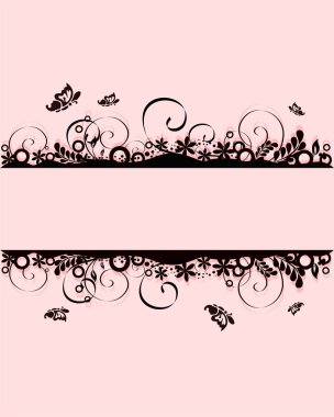 Floral banner clipart