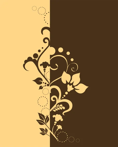 Brown floral — Stock Vector