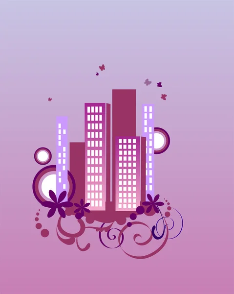 Pink city — Stock Vector