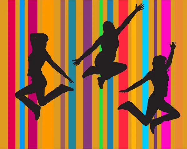Chicas saltando — Archivo Imágenes Vectoriales