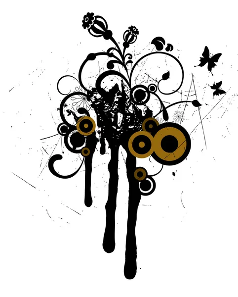 Style rétro floral — Image vectorielle