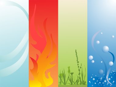 Four elements clipart