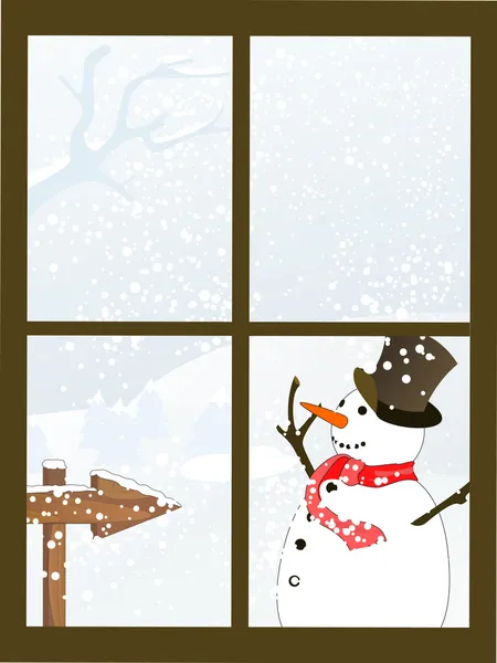 冬季窗口 — 图库矢量图片