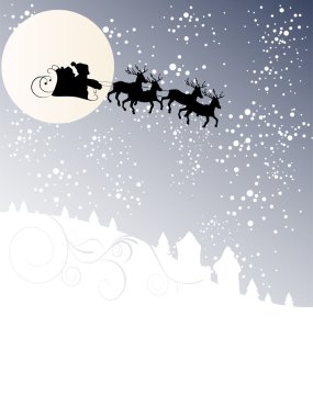 Santa on sleight clipart