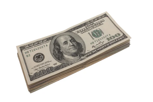 Pack of 100 dollar denominations — Stock Photo, Image