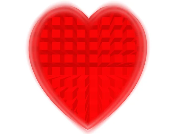 Kareler kırmızı kalp — Stok fotoğraf