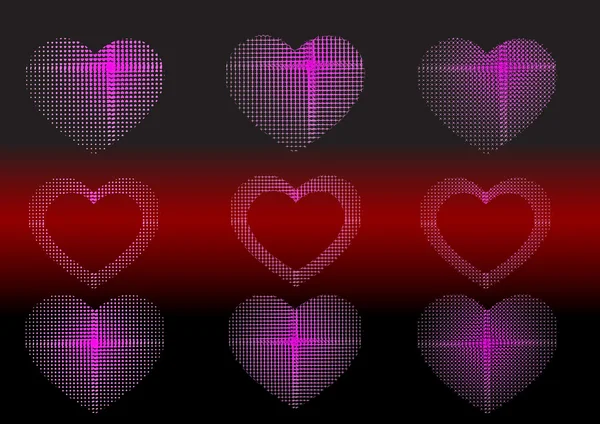 Coloured hearts — Stock Vector