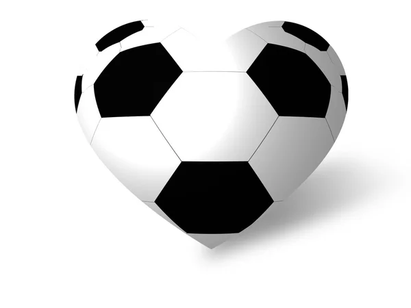 Футбол серце — стокове фото