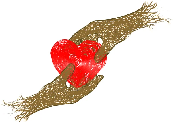 Illustrazione vettoriale cuore rosso — Vettoriale Stock