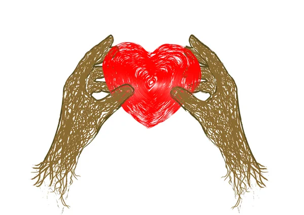 Ilustración vectorial corazón rojo — Vector de stock