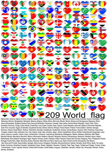_ Bandiera mondiale — Vettoriale Stock