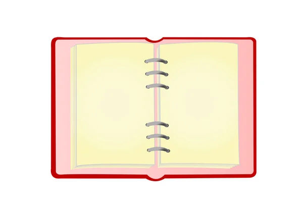 Cuaderno abierto de color rojo — Archivo Imágenes Vectoriales