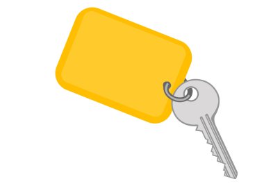 Vector illustration a metal key with a yellow charm clipart