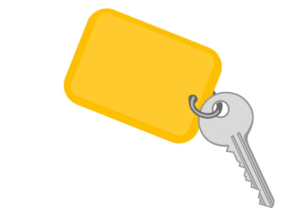 ベクトル イラスト黄色いチャーム付きの金属製のキー — ストックベクタ