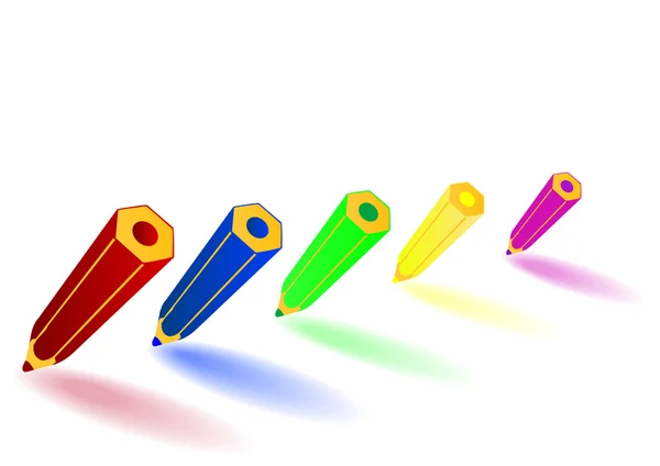Vektoros illusztráció színes ceruzák — Stock Vector