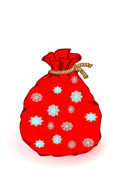 La ilustración vectorial el saco de Año Nuevo con los copos de nieve — Vector de stock