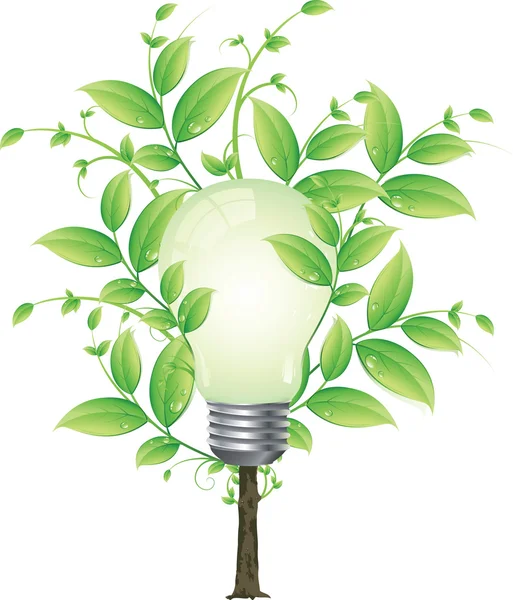 Eco ενέργειας δέντρο διάνυσμα έννοια — Διανυσματικό Αρχείο