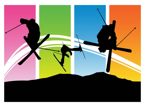 Ilustração colorida abstrato com skie —  Vetores de Stock
