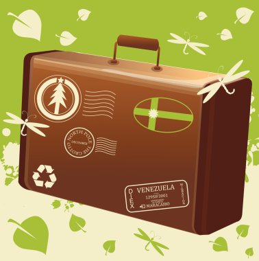 Vector traveling bag eco clipart