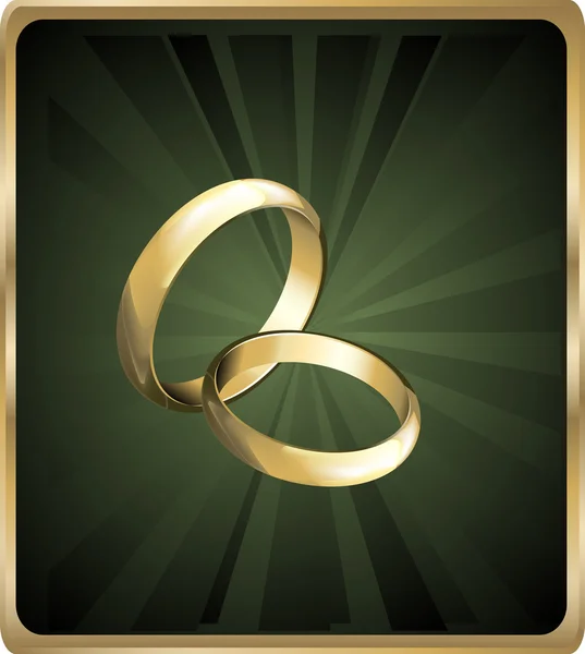 Фон свадебной открытки с золотым кольцом — стоковый вектор