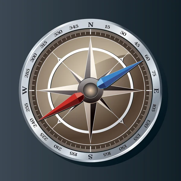 Stříbrný kompas pozadí vektor — Stockový vektor