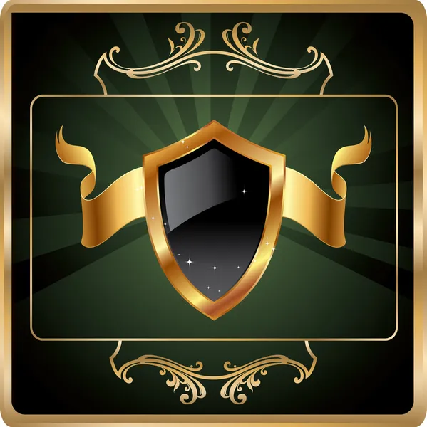 Badge bouclier fond vectoriel royal — Image vectorielle