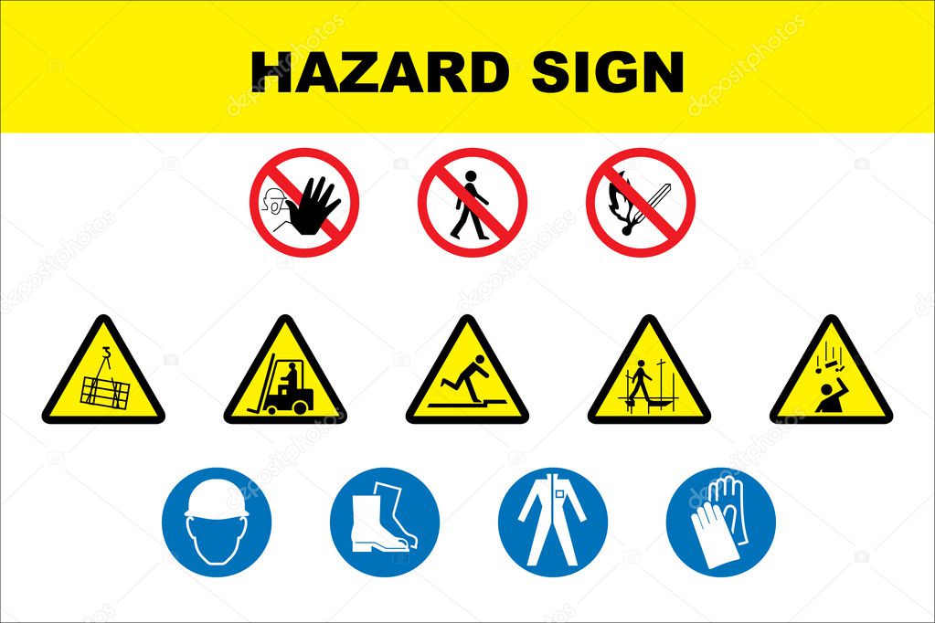Safety and danger icon set