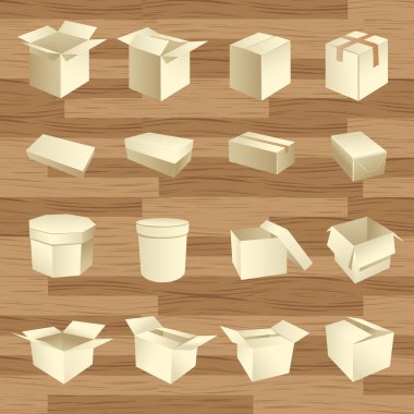 Blank boxes. Box package vector clipart