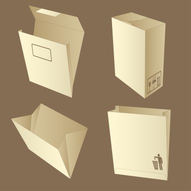 Blank boxes. Box package vector clipart