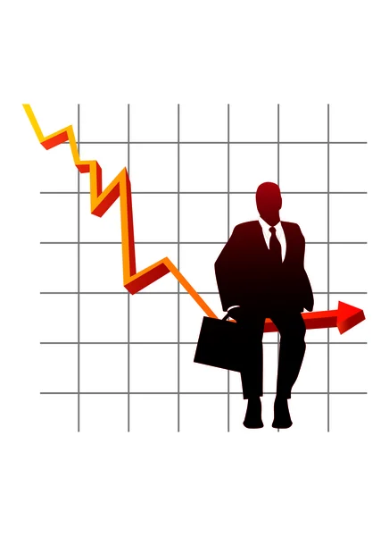 Stabil グラフ上のビジネスマン — ストックベクタ