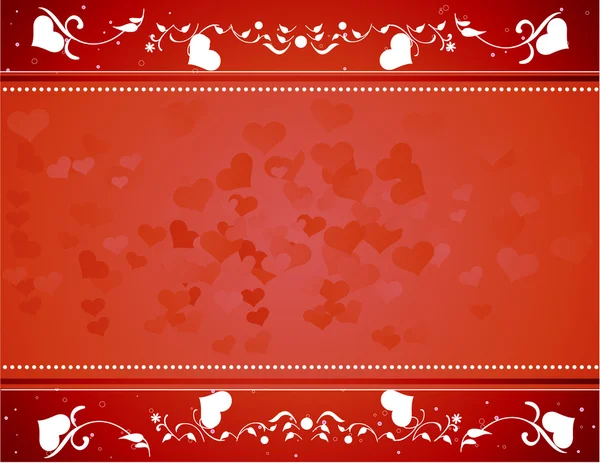 Red hearts background vector — Stock Vector