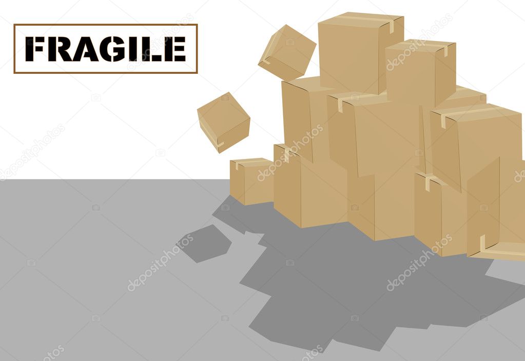 Piles of cardboard boxes vector