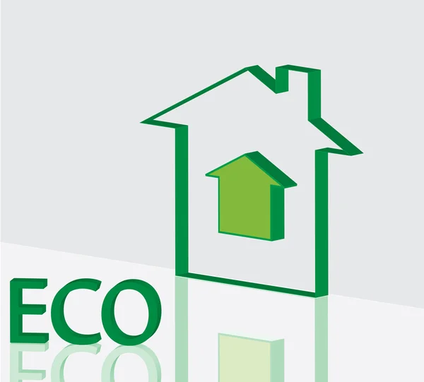 Green ECO house vector — Stock Vector